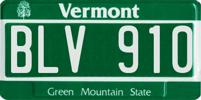 VT license plate BLV910