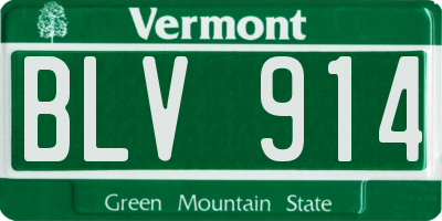 VT license plate BLV914