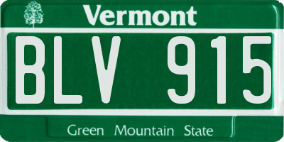 VT license plate BLV915