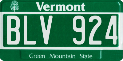 VT license plate BLV924