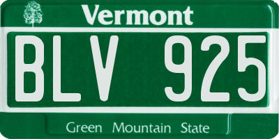 VT license plate BLV925