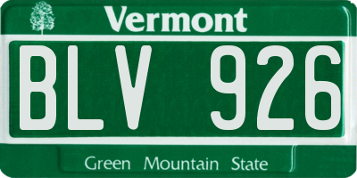 VT license plate BLV926