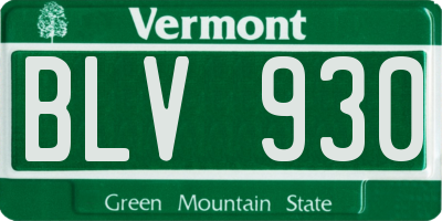 VT license plate BLV930