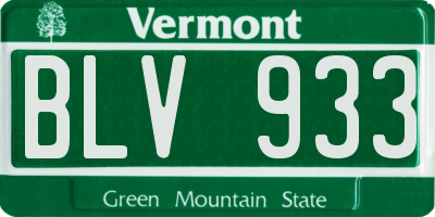 VT license plate BLV933