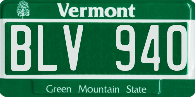 VT license plate BLV940