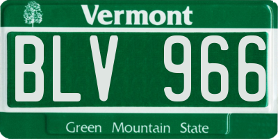 VT license plate BLV966
