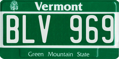 VT license plate BLV969