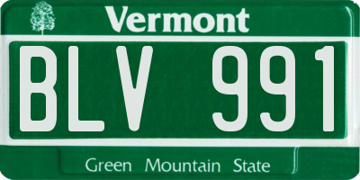 VT license plate BLV991