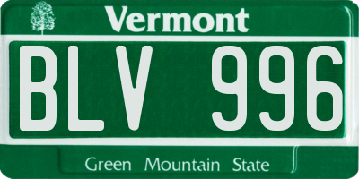 VT license plate BLV996