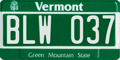 VT license plate BLW037