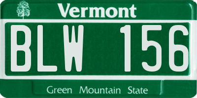 VT license plate BLW156