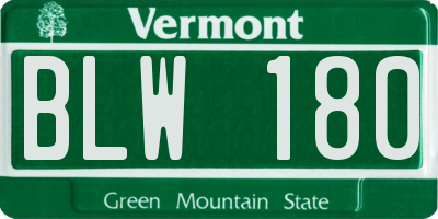 VT license plate BLW180