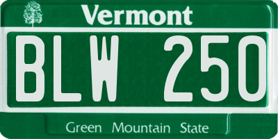 VT license plate BLW250
