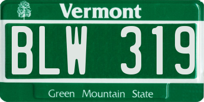 VT license plate BLW319