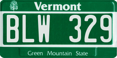 VT license plate BLW329