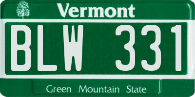 VT license plate BLW331