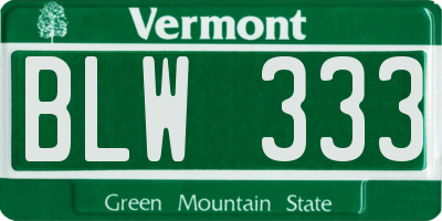 VT license plate BLW333