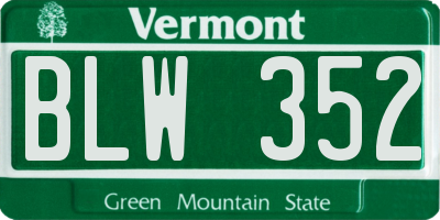 VT license plate BLW352