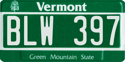VT license plate BLW397