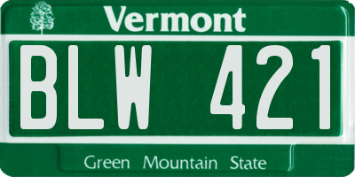 VT license plate BLW421