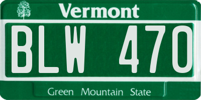 VT license plate BLW470