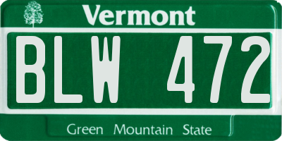 VT license plate BLW472