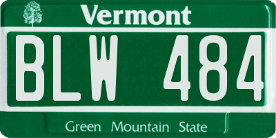 VT license plate BLW484