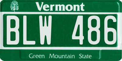 VT license plate BLW486