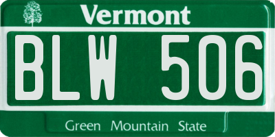 VT license plate BLW506