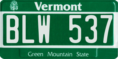 VT license plate BLW537