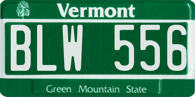 VT license plate BLW556