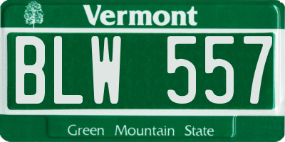 VT license plate BLW557