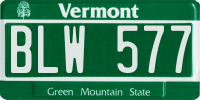 VT license plate BLW577