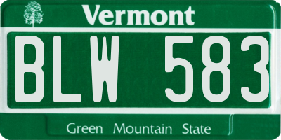 VT license plate BLW583