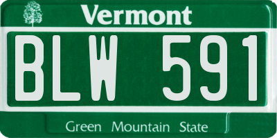 VT license plate BLW591