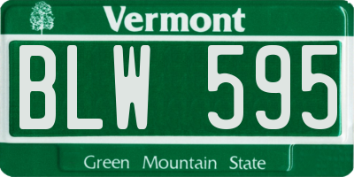 VT license plate BLW595