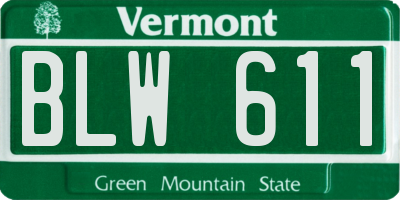 VT license plate BLW611