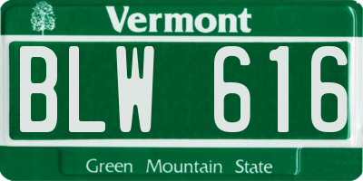 VT license plate BLW616