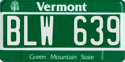 VT license plate BLW639