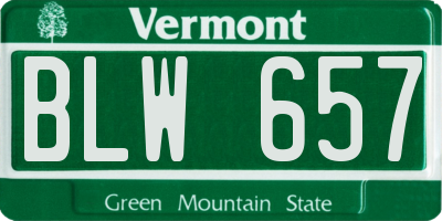 VT license plate BLW657