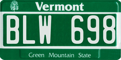 VT license plate BLW698