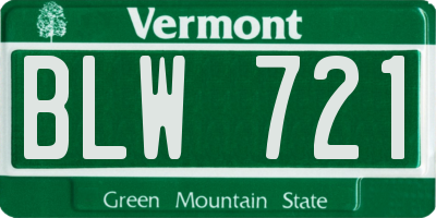 VT license plate BLW721
