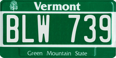 VT license plate BLW739
