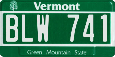VT license plate BLW741