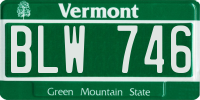 VT license plate BLW746