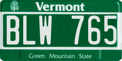 VT license plate BLW765