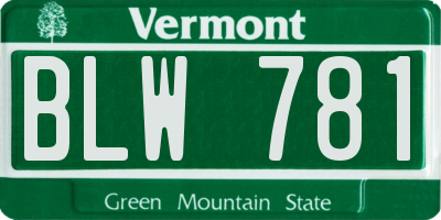 VT license plate BLW781