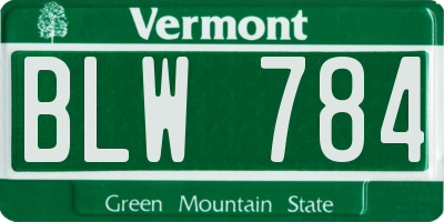 VT license plate BLW784