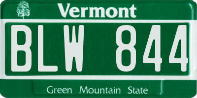 VT license plate BLW844