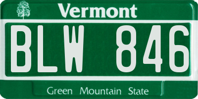 VT license plate BLW846
